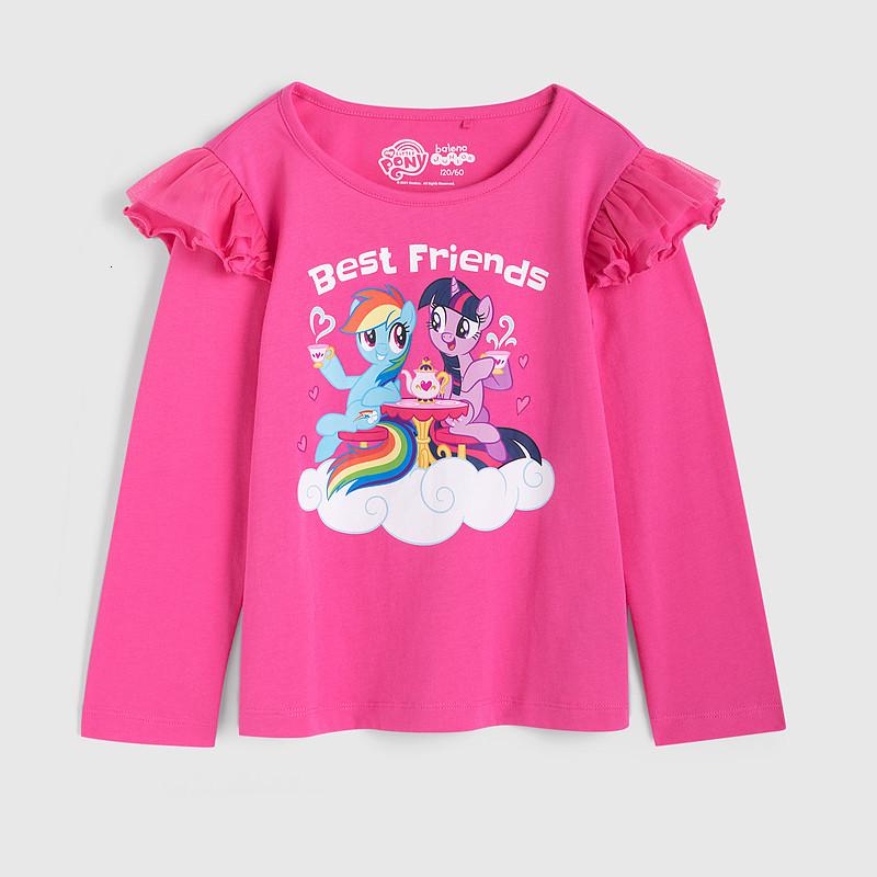 班尼路童装2021春夏新款女童长袖t恤小马宝莉印花洋气纯棉上衣 参数