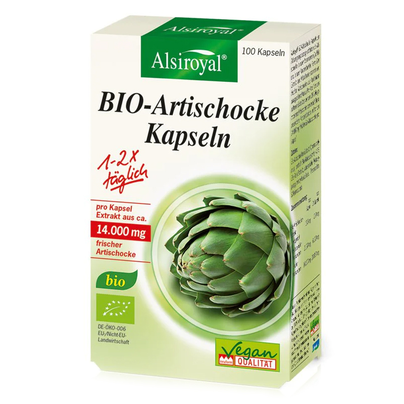 德国进口Alsiroyal BIO-Artischocke有机朝鲜蓟护肝胶囊喝酒熬夜净肝脏排毒加班应酬非奶蓟草养肝片