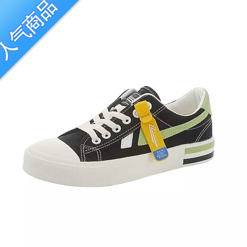 SUNTEK帆布鞋女春季薄款小白鞋2023新款女鞋ulzzang百搭ins街拍潮高清大图