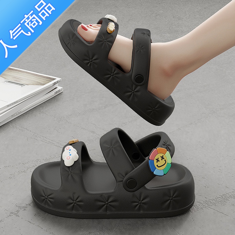 SUNTEK踩屎感拖鞋女士夏季外穿防滑网红2023年新款沙滩厚底两穿凉鞋女款高清大图