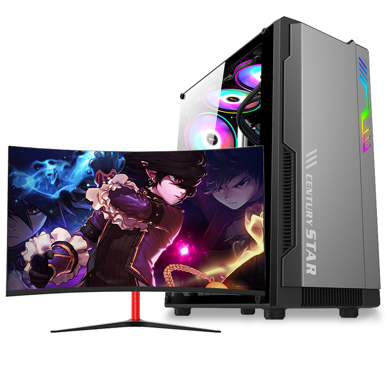 世纪之星 i7级六核E5 2620/AMD Radein 游戏独显/8G内存/256G固态硬盘 家用办公商务设计LOL 游戏电脑台式机 组装电脑 台式电脑 电脑主机+27英寸显示器