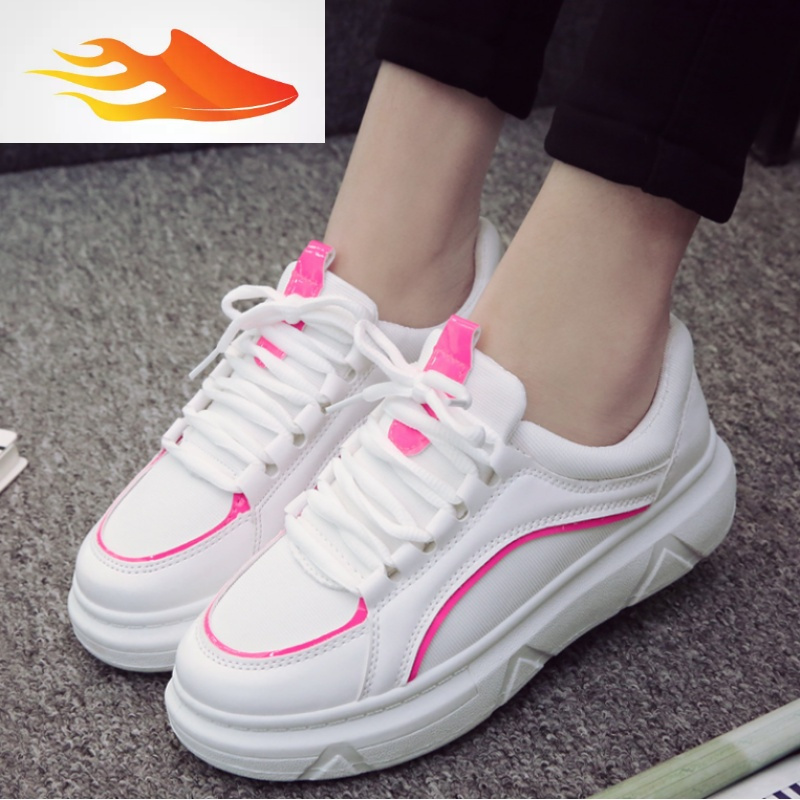 fishbasket春季女生运动休闲鞋子女装波鞋跑步鞋百搭学院厚底板鞋