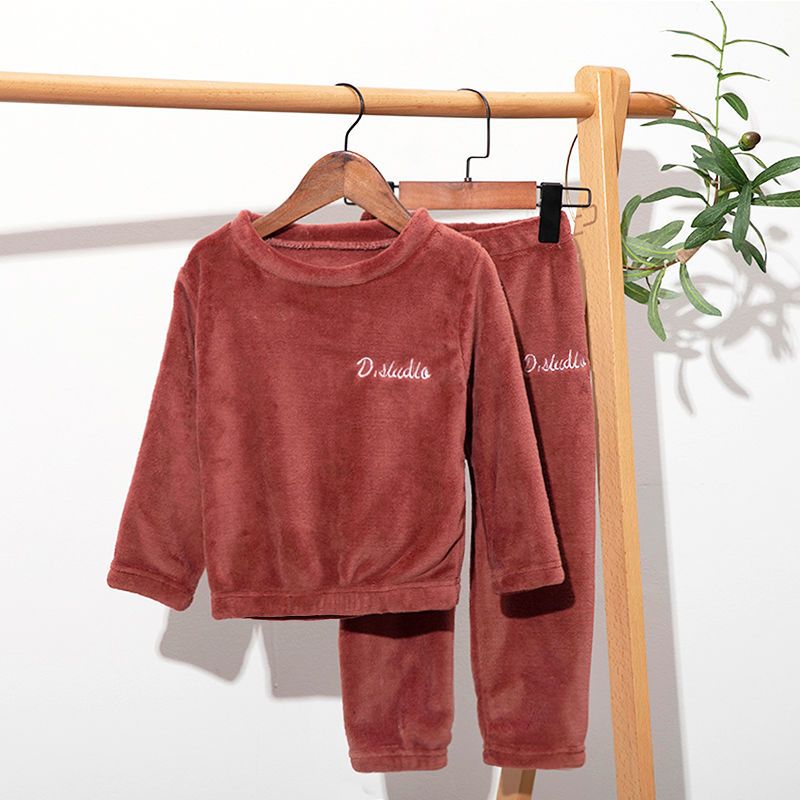 儿童睡衣男童暖暖套装珊瑚绒女童冬季加厚小孩保暖衣家居服外穿新