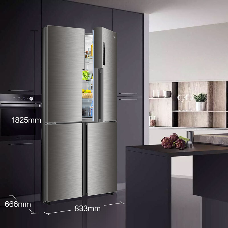 海尔( Haier) 481升 无霜变频T型十字对开冰箱 干湿分储 T·ABT 纤薄机身 BCD-481WDVSU