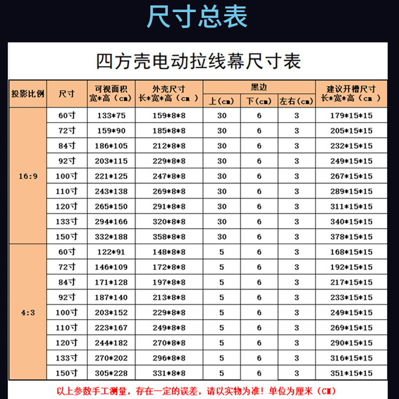 AREDY 电动拉线遥控投影幕布 110寸4:3高清大图