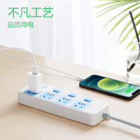 公牛(BULL) 带保护 插座分控开关电源插排/插线板/接线板/拖线板 GN-315 新国标四插位全长1.8米