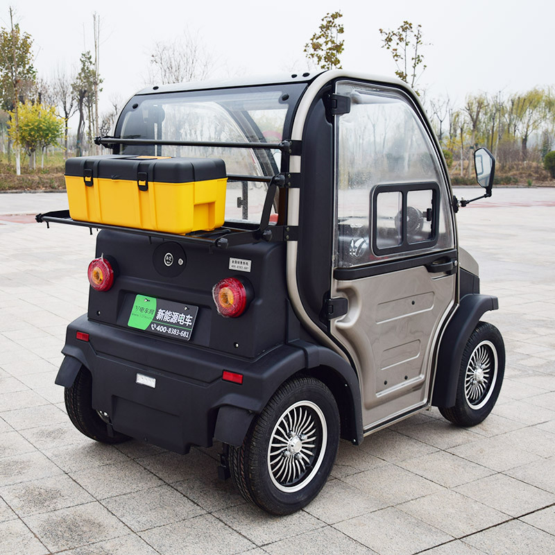 四轮车两门两座成人电动汽车新能源轿车全封闭电瓶车老年代步车助力车