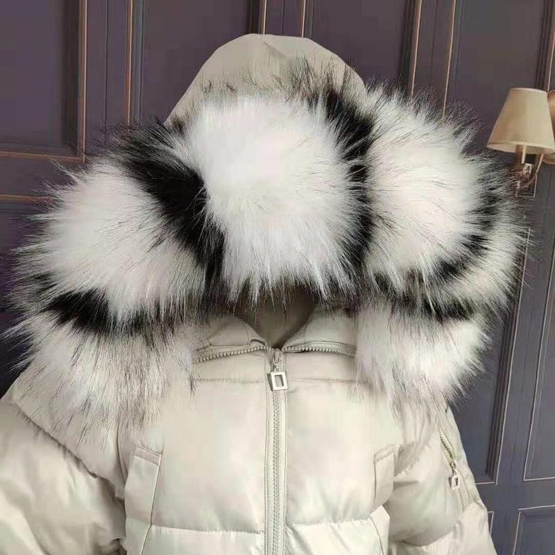 仿真毛领貉子毛毛领子羽绒服帽条大毛领女通用白色毛领狐狸毛帽边黑白