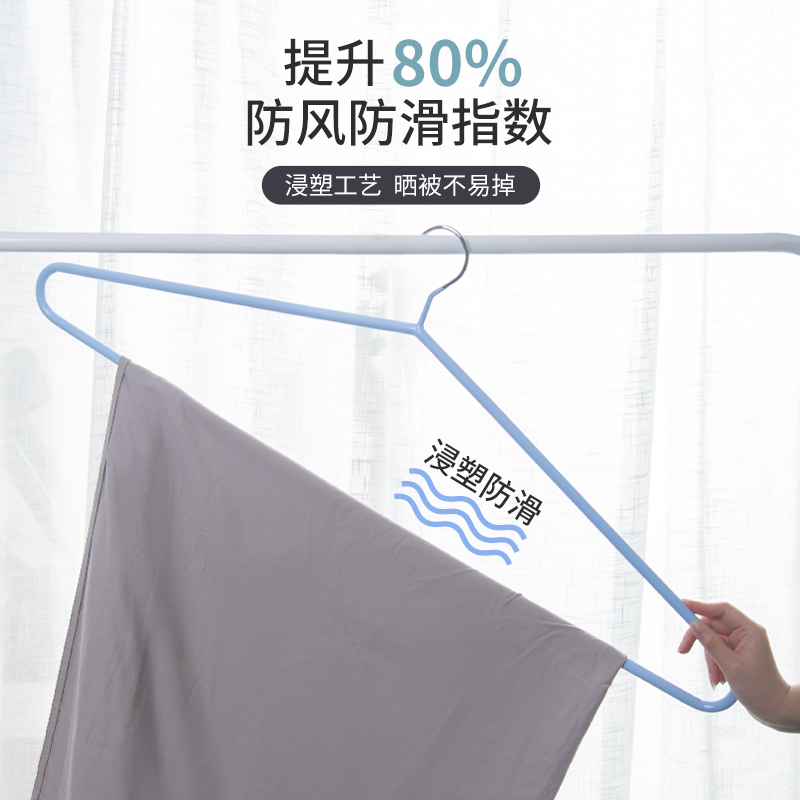 [补贴10%]大衣架晒被子床单神器专用晾晒被套架子加长大号超大凉挂浴巾阳台高清大图