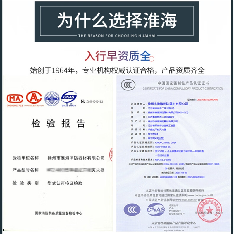 淮海 MPTZ/65 手提式水基灭火器-泡沫 办公室家用商场酒店大货车用消防器材 65L