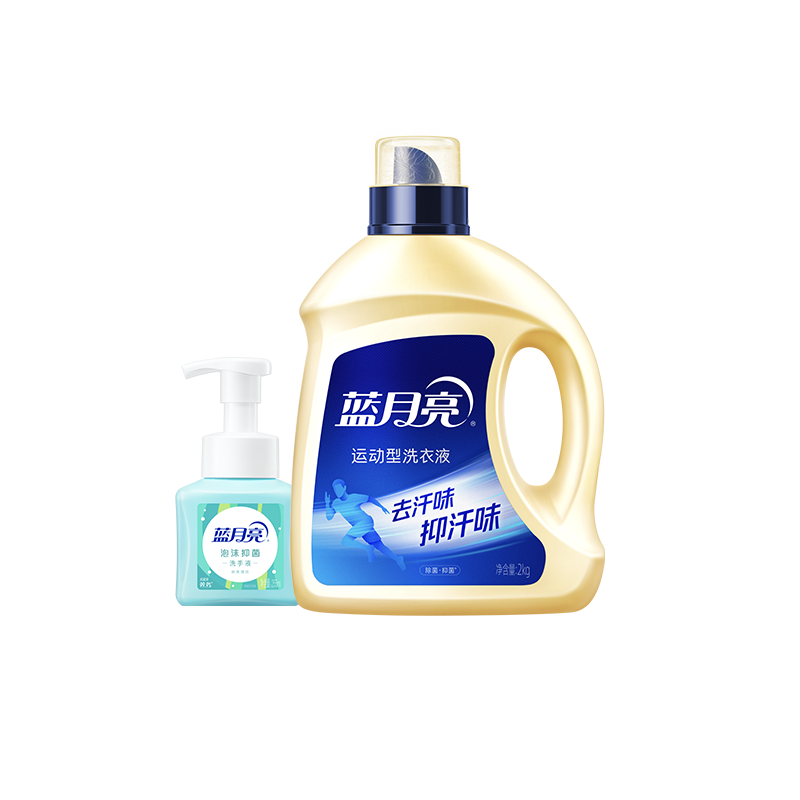 蓝月亮 夏季清凉礼包A(2kg运动洗衣液+255ml薄荷泡沫抑菌洗手液)81001040
