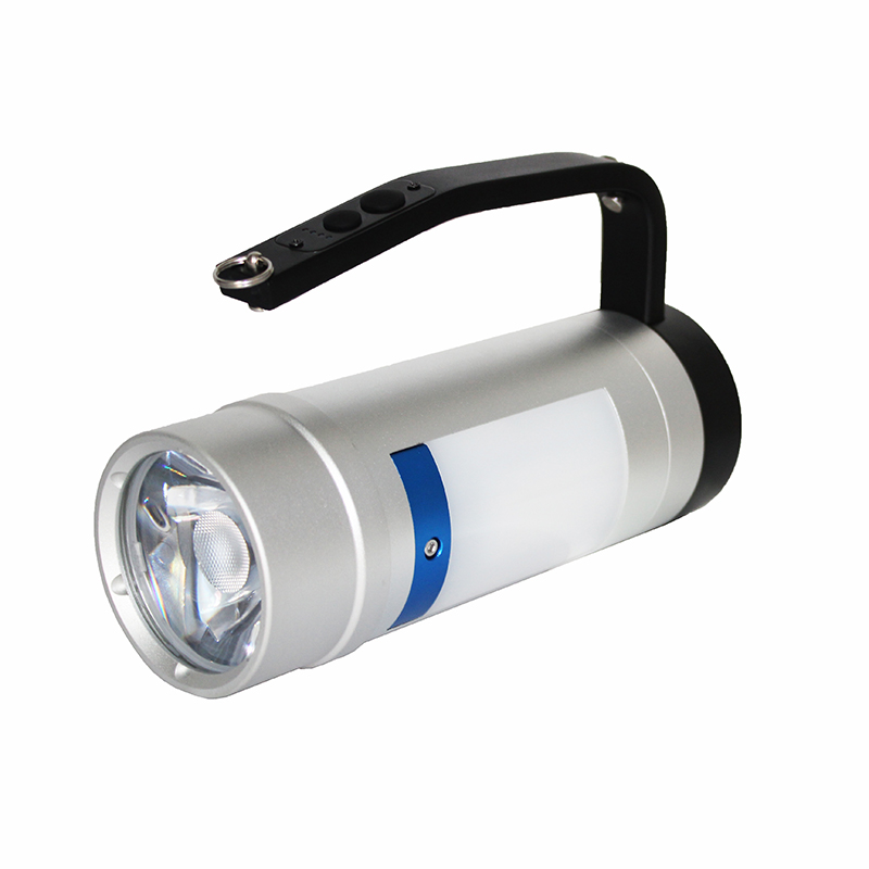 简鼎 JD6311C主灯:1x12W侧灯:2x6W DC22.2V LED IP68手提式探照灯(计价单位:个) 银色高清大图