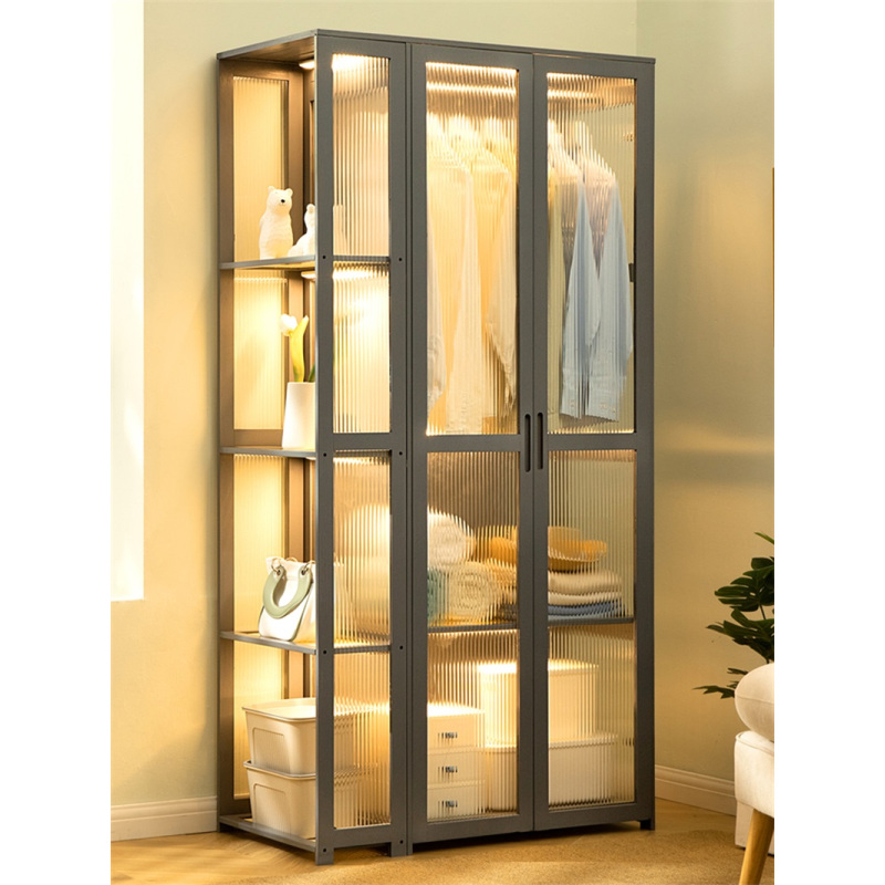 衣柜家用卧室简易出租房用儿童实木组装衣服橱收纳柜子置物架宿舍