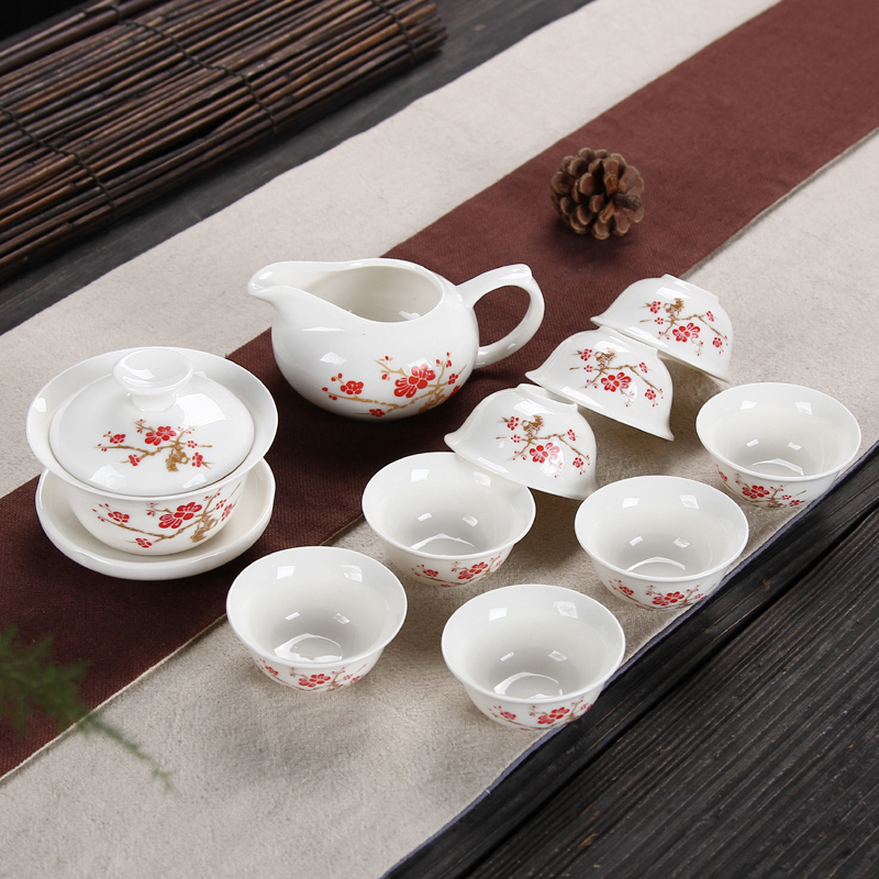 SCP 玉瓷茶具十件套 SCP-4265 (一碗一海八杯)家居功夫茶具(单位:套)