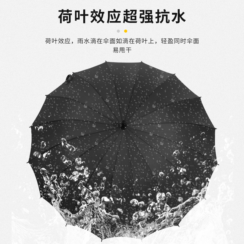 男女士24骨长柄雨伞大号双人日系超大抗风三人黑色伞