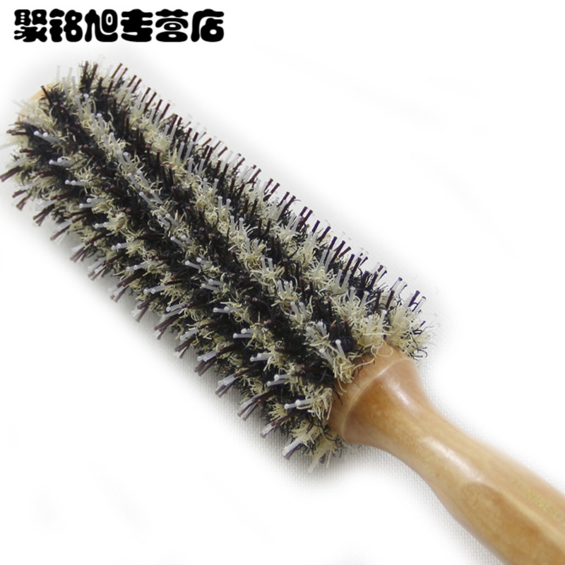 梳子梨花头刘海大卷造型卷廊猪鬃毛滚梳子-白手柄20斜排