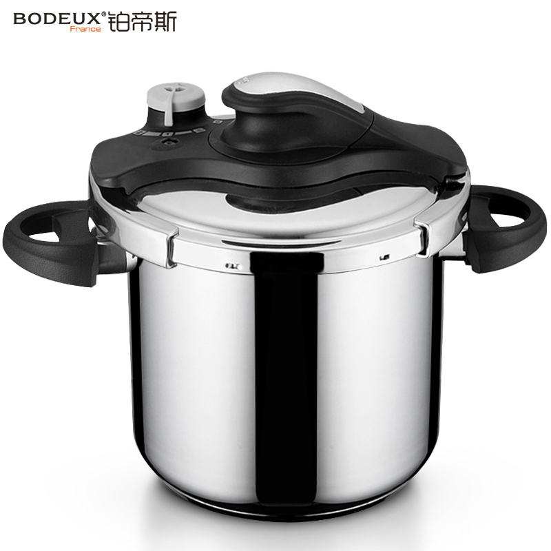 铂帝斯(BODEUX)金星1号高压锅8L 304不锈钢压力锅家用高压锅22cm 燃气电磁炉通用