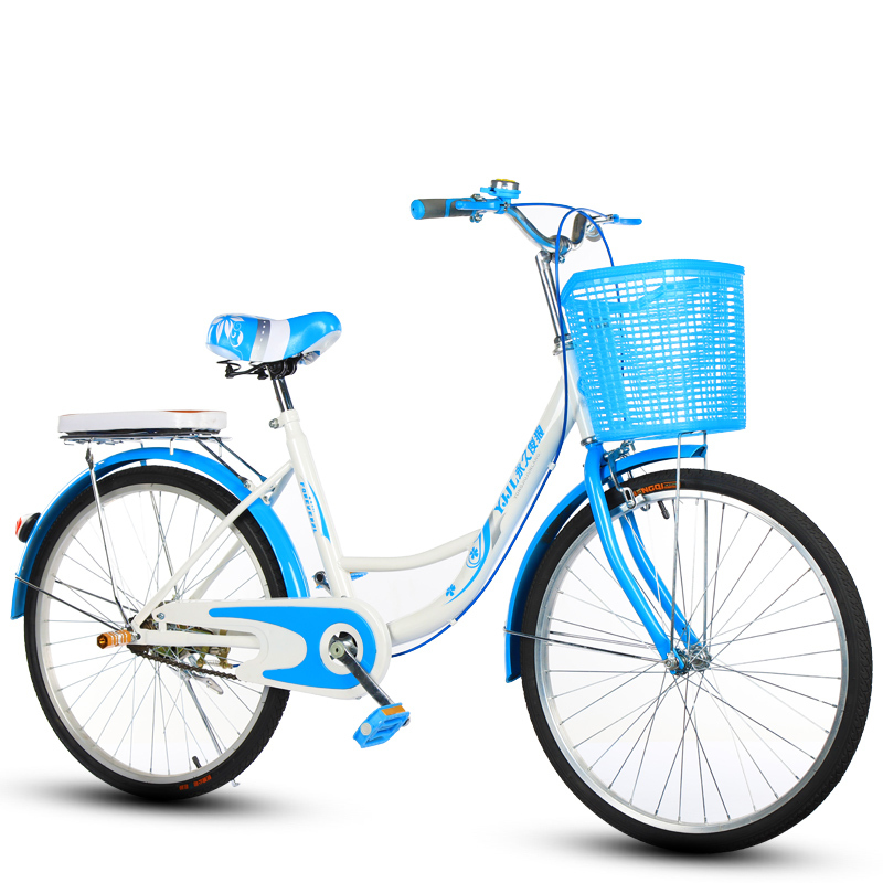 自行车成人女男式轻便单车202426寸学生休闲复古通勤车122寸高配蓝色