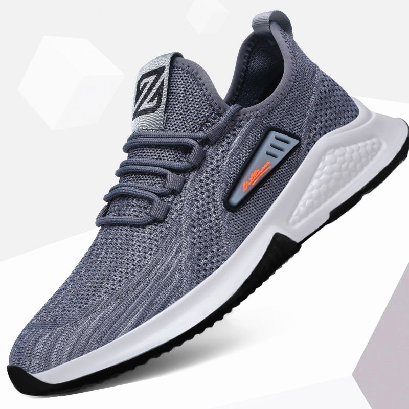 春网鞋透气网面鞋黑色网布运动跑步休闲鞋软底防臭百搭韩版男鞋子