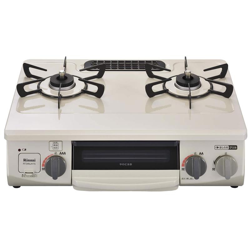 日本进口林内燃气灶基础版台式两眼头日系煤气炉烤箱单面烤天然气RT34NJH7SA-CR