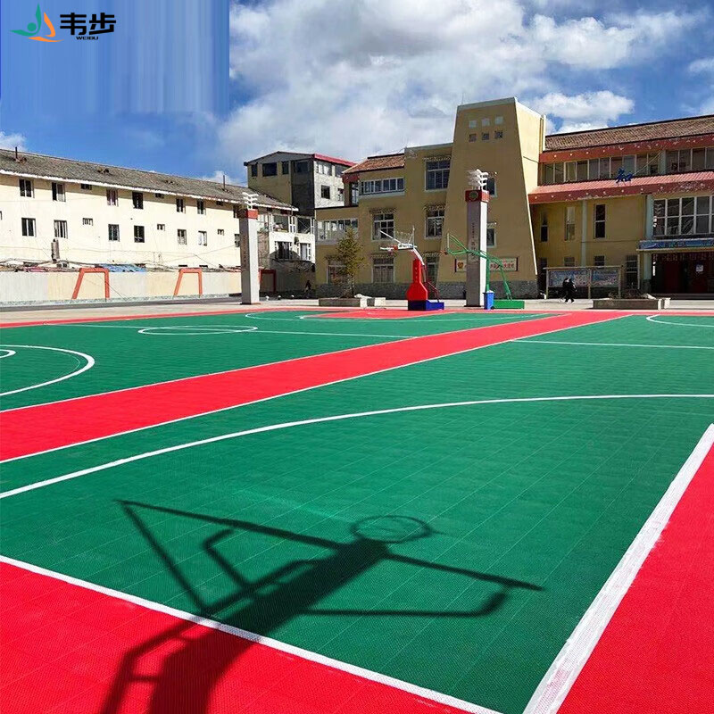 韦步悬浮地板篮球场羽毛球场地幼儿园室外户外专用防滑拼装运动地板高清大图