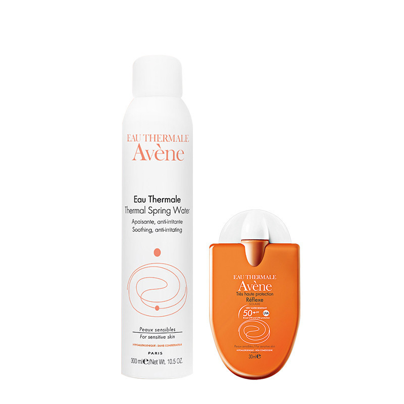 雅漾(Avene)清爽倍护便携防晒乳30ml+舒护活泉水喷雾300ml