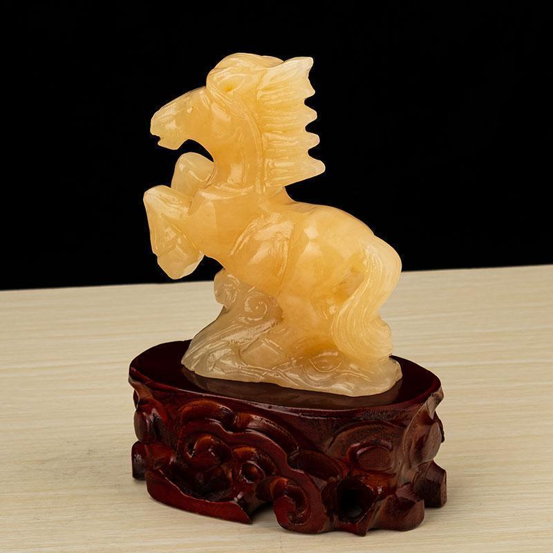 玉石马到成功生肖马旺运风水摆件客厅玄关装饰吉祥物_763_798