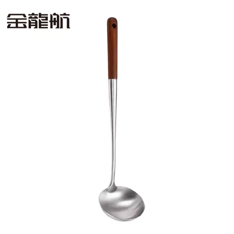 金龙航 不锈钢木柄汤勺/个高清大图