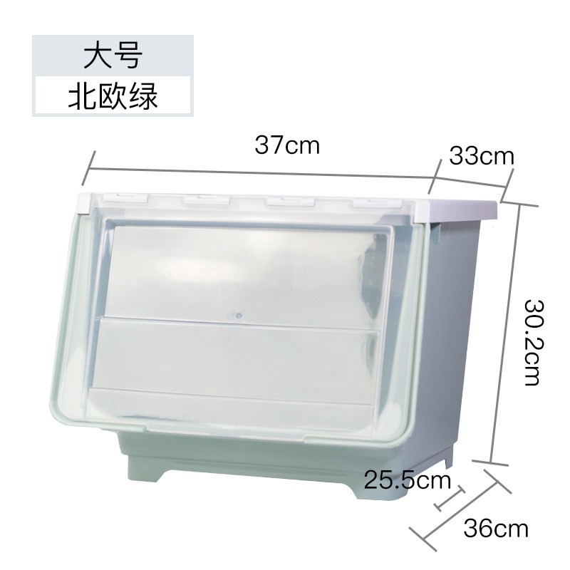 塑料收纳箱透明前开式收纳盒零食儿童玩具整理箱侧开厨房储物箱 三维工匠高清大图