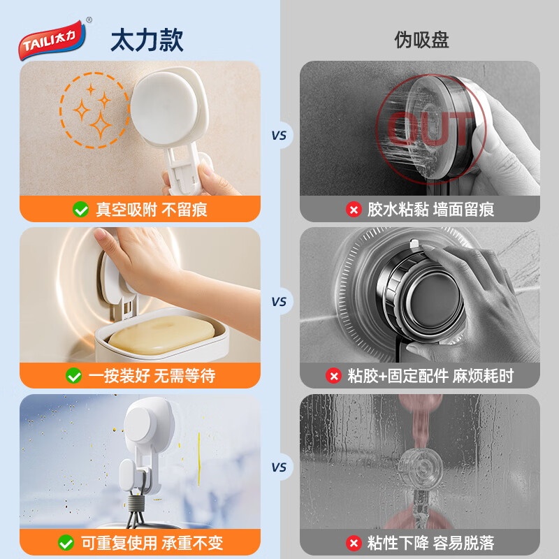 太力多功能吸盘香皂盒(单层)高清大图