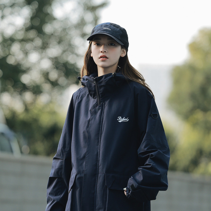 唐狮春季外套女连帽字母印花工装外套宽松bf风登山服百搭潮
