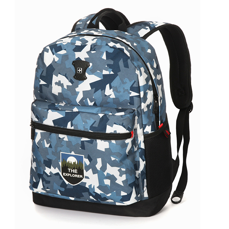 SUISSEWIN瑞士军刀经典迷彩休闲炫酷轻便多功能双肩包17810高清大图