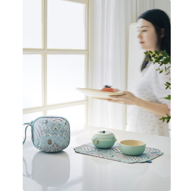 万仟堂茶具高档 旅行茶具 便携功夫茶具套装 水果快客杯 平安客 送礼高清大图