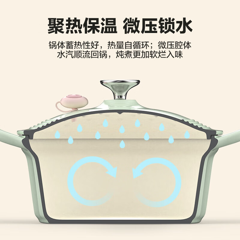 [内蒙地区可发]北鼎 CP551 珐琅锅焖炖锅 小鹅黄 25cm高清大图