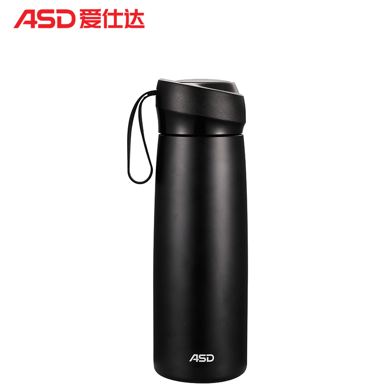 爱仕达ASD 保温杯 RWS45B5Q-J 304不锈钢保温杯男女士杯子便携水杯茶杯咖啡杯大容量450ML黑色
