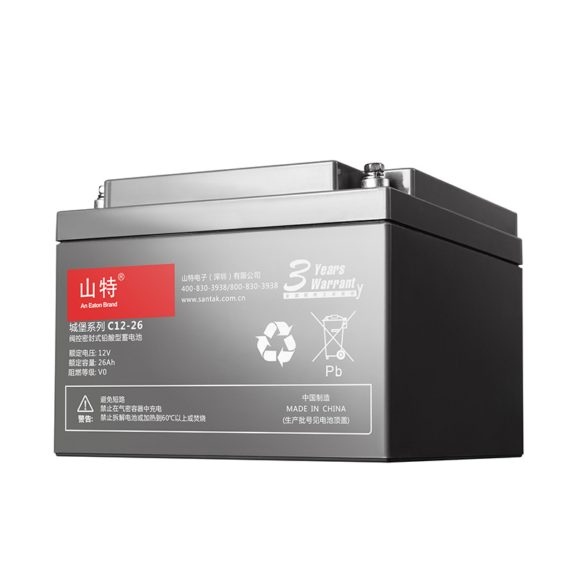 山特蓄电池(SANTAK)C12-26 山特UPS不间断电源12V26AH铅酸蓄电池