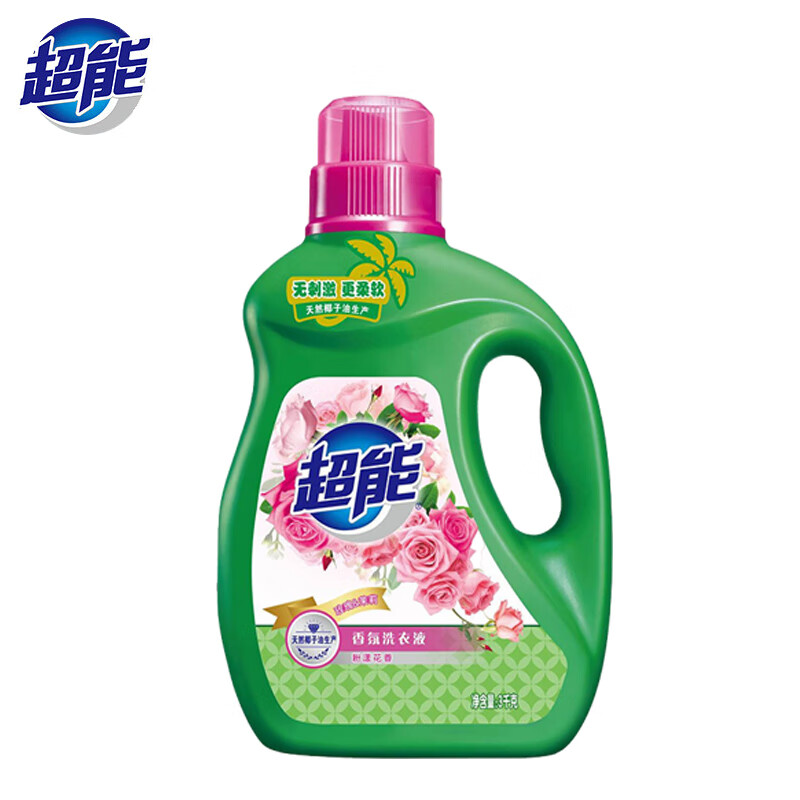 超能 洗衣液 3kg 柔软玫瑰香茉莉香清新