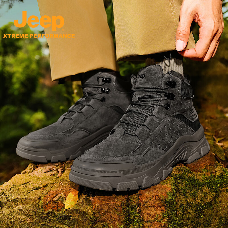 Jeep男式户外徒步靴P440911024 灰色41码高清大图