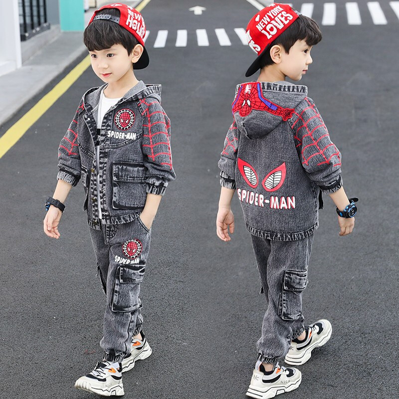 乌鹿童装男童秋装套装2020新款儿童春秋中大童蜘蛛侠秋款衣服帅气秋季