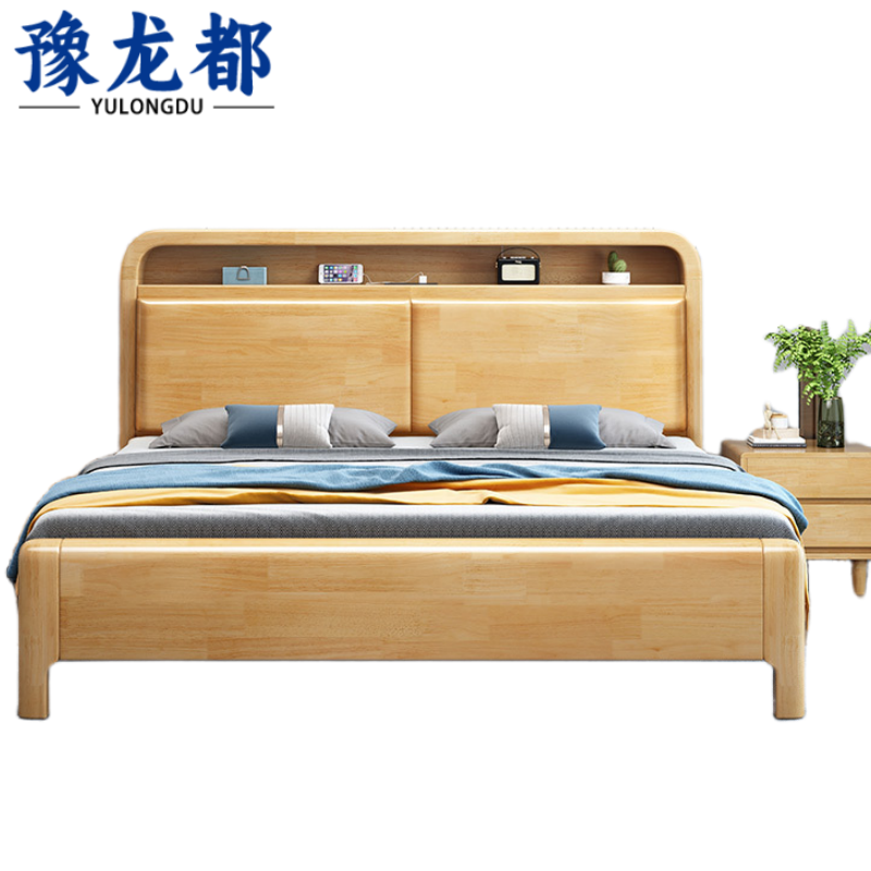 豫龙都床+床头柜1.2m套高清大图