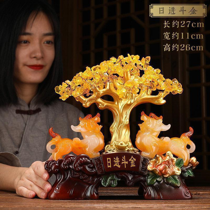 美帮汇阵貔貅摆件摇钱发财树饭店开张公司开业礼品贺礼高清大图
