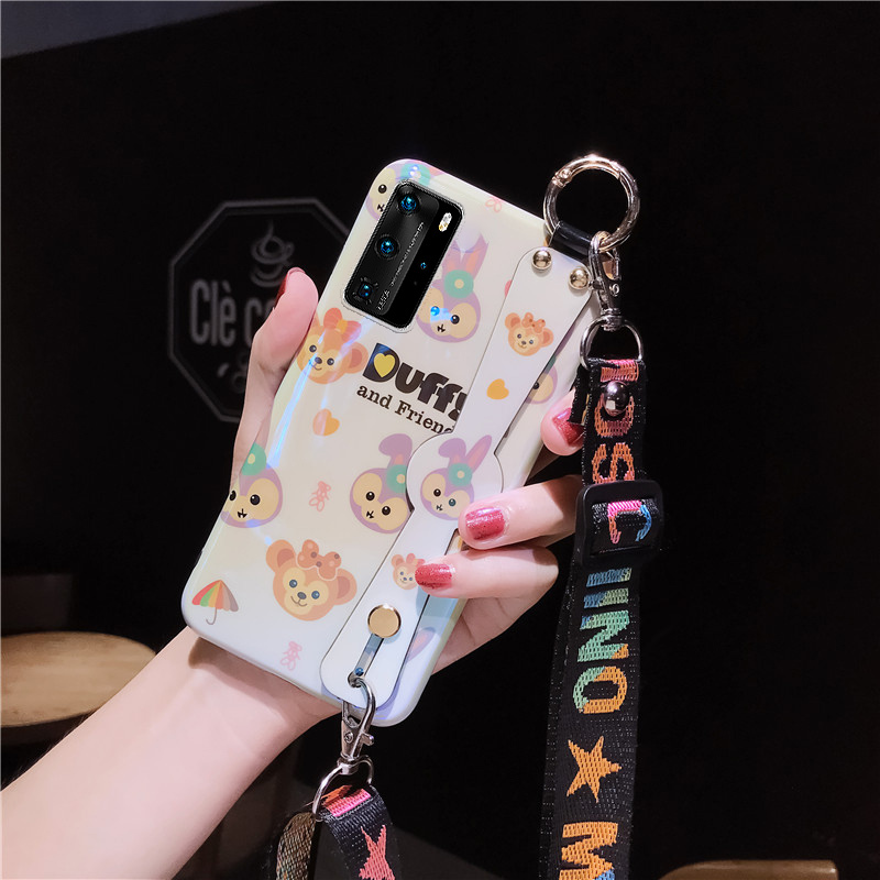 火豹华为p40手机壳硅胶防摔蓝光5g带挂绳潮牌网红风p40女款创意卡通