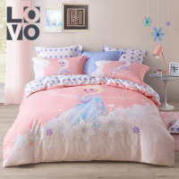 LOVO家纺罗莱生活出品床品四件套全棉磨毛冰雪奇缘授权床上用品纯棉床单被套1.5/1.8米床魔法时刻