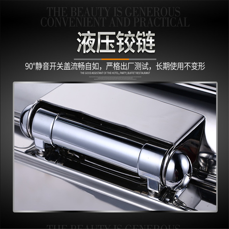 6L 液压自助餐炉加热款 透明翻盖保温锅方形早餐保温炉 尺寸45*41*18