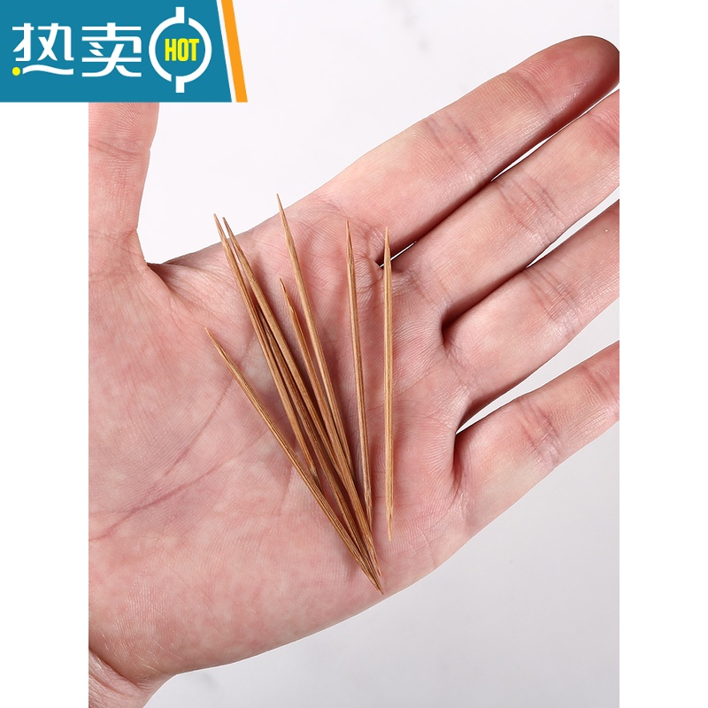 敬平双头碳化牙签3500支盒装家用水果签餐厅饭店剔牙商用竹牙签 碳化牙签[约3500支]双头高清大图