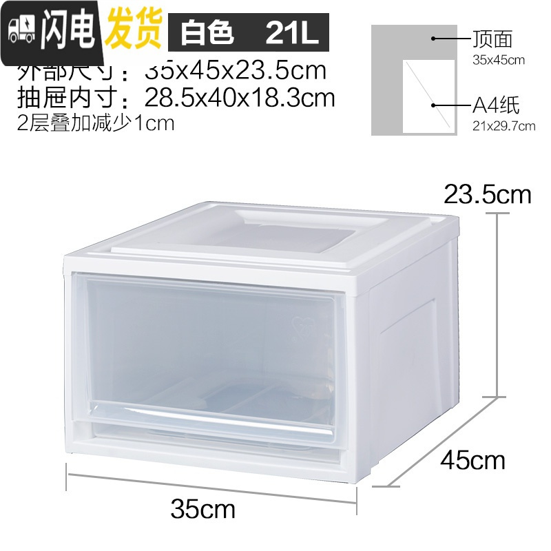 三维工匠收纳箱抽屉式衣柜内收纳盒家用塑料整理箱衣服爱丽丝储物箱高清大图