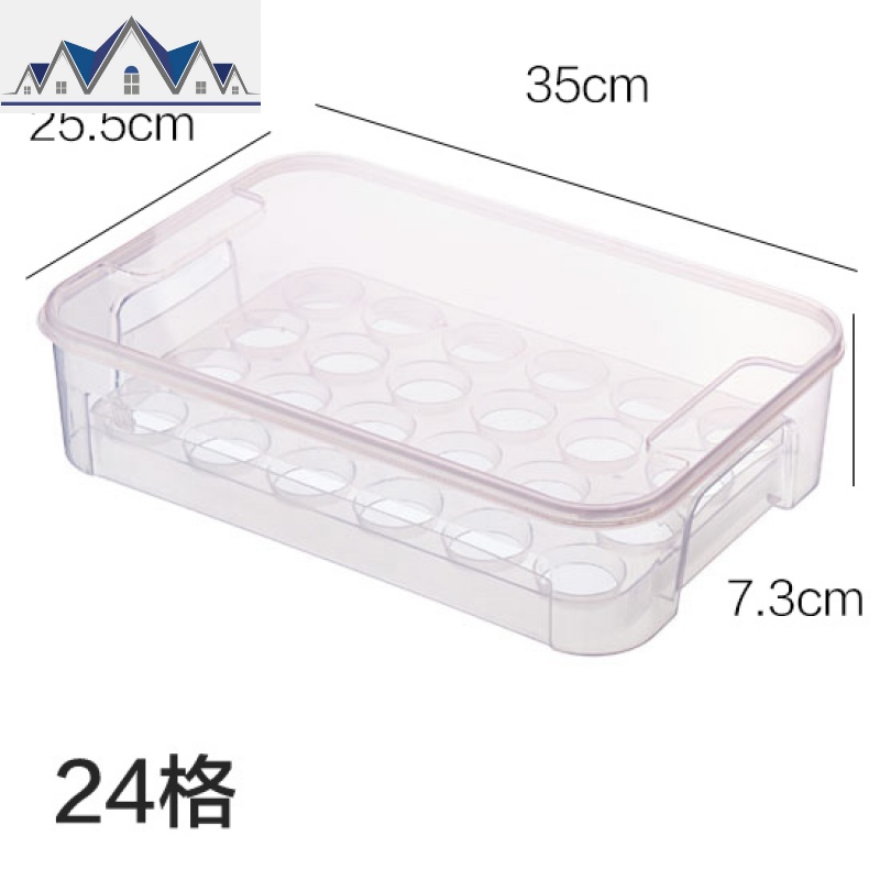 带盖鸡蛋收纳盒34格家用厨房鸡蛋盒冰箱食物保鲜盒鸡蛋格_21_849 透明色24格