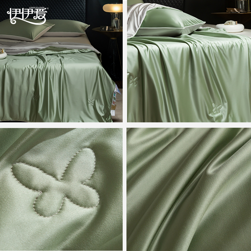 伊伊爱 水光蚕养夏被 青绿+浅银灰高清大图