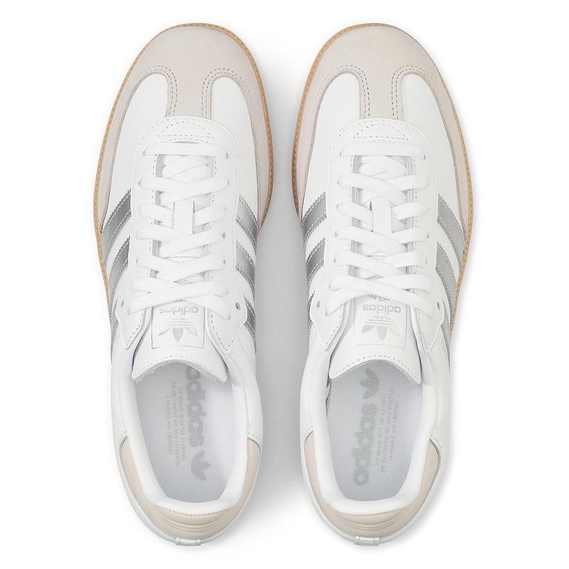 阿迪达斯(adidas)女鞋复古板鞋休闲鞋纹理 gum 外底银色三线舒适