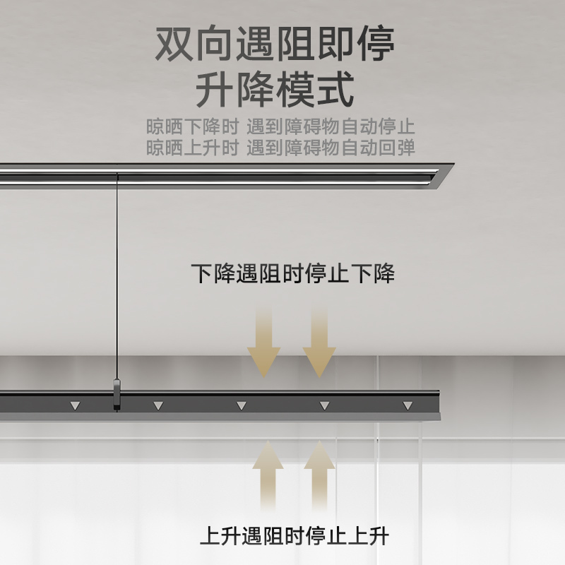 金贵夫人隐形电动晾衣架嵌入式暗隐藏阳台内家用升降智能凉自动晒晾衣杆机